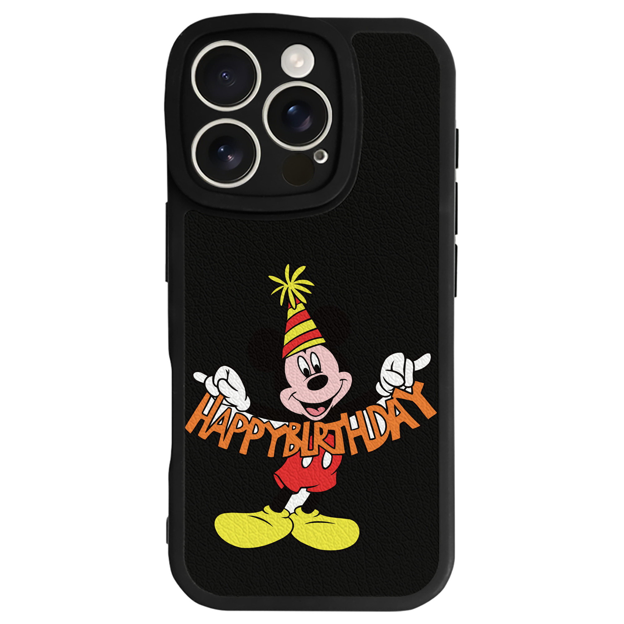 （画像用） ミッキーマウス Mickey Mouse 【iPhone 16シリーズ対応】シリコンスマホケース（レザー調） 材質：シリコン